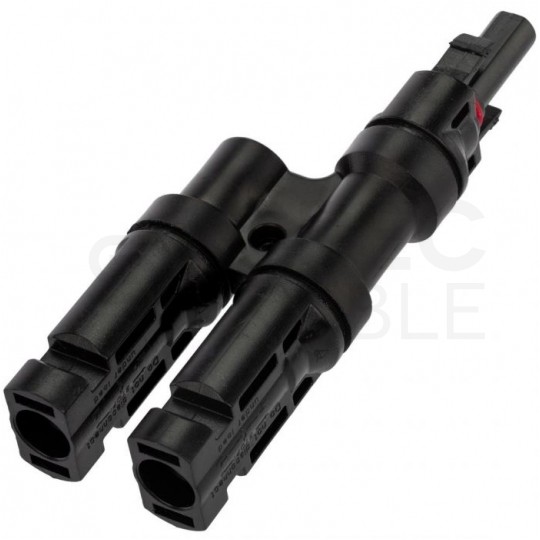 Złącze solarne typu MC4 dwójnik równoległy fotowoltaiczny PV IP67 VCX Komplet 2szt. (1szt. gniazdo -> 2x wtyk + 1szt. wtyk -> 2x gniazdo)