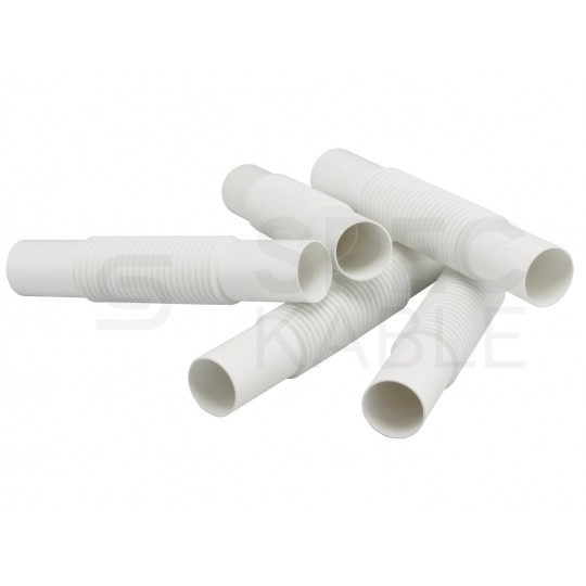 Złączka karbowana ZCL-40 biała do rur elektroinstalacyjnych gładkich RLm-40 i peszli KOMPLET 5szt.