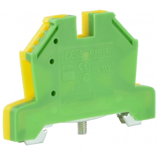 Złączka na szynę TH35 2,5-4mm2 zielono-żółta PE