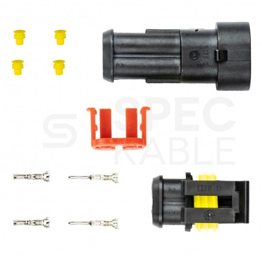 Złączka samochodowa SUPERSEAL hermetyczna IP67 2-pin 12V/24V 15A AMIO