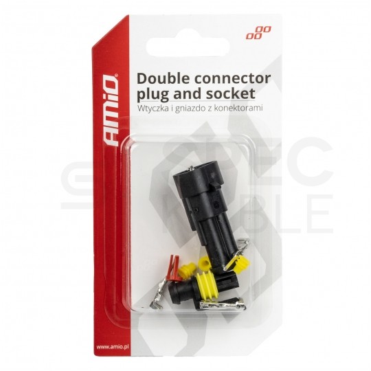 Złączka samochodowa SUPERSEAL hermetyczna IP67 2-pin 12V/24V 15A AMIO