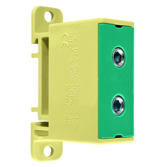 Złączka szynowa 1-torowa 35mm2 żółto-zielona ZGX-1x35 INCOBEX