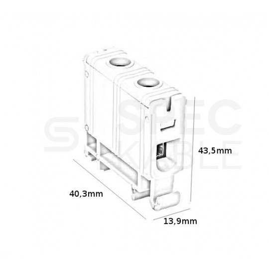 Złączka szynowa 1-torowa Al/Cu 1,5-16mm2 na TH35 szary FJ-E16 HEDO