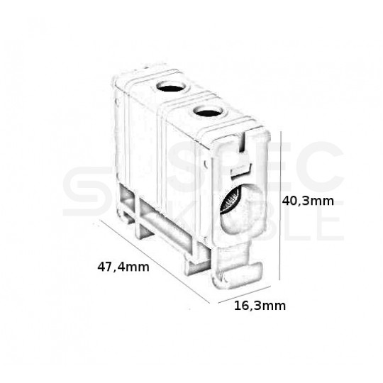 Złączka szynowa 1-torowa Al/Cu 2,5-35mm2 na TH35 żółto-zielony FJ-E35/D HEDO