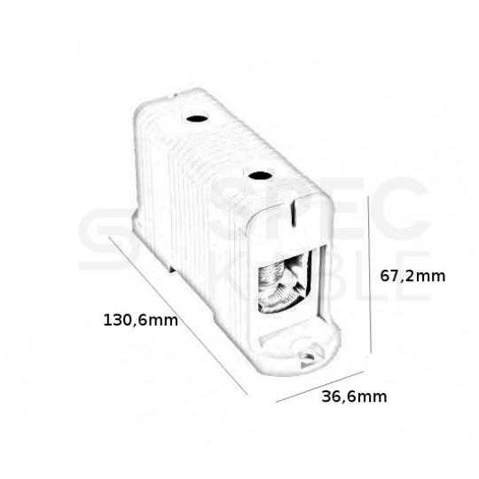 Złączka szynowa 1-torowa Al/Cu 35-240mm2 na TH35 szary FJ-E240/B HEDO