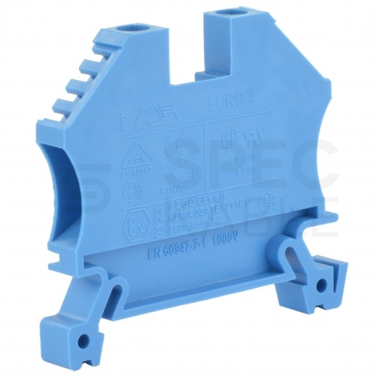 Złączka szynowa 1-torowa ZUG 4mm2 32A niebieska