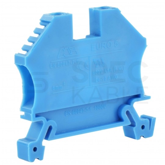 Złączka szynowa 1-torowa ZUG 6mm2 41A niebieska