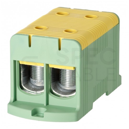 Złączka szynowa 2-torowa Al/Cu 35-240mm2 na TH35 żółto-zielony FJ-E240/2/D HEDO