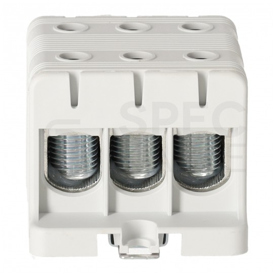 Złączka szynowa 3-torowa Al/Cu 16-95mm2 na TH35 szary FJ-E95/3 HEDO