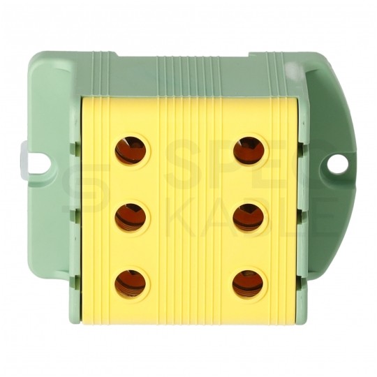 Złączka szynowa 3-torowa Al/Cu 16-95mm2 na TH35 żółto-zielony FJ-E95/3/D HEDO