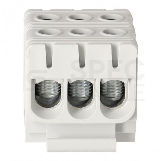 Złączka szynowa 3-torowa Al/Cu 2,5-50mm2 na TH35 szary FJ-E50/3 HEDO