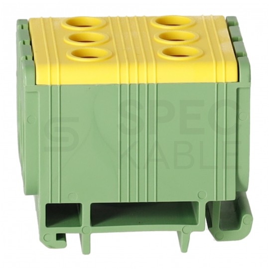 Złączka szynowa 3-torowa Al/Cu 2,5-50mm2 na TH35 żółto-zielony FJ-E50/3/D HEDO