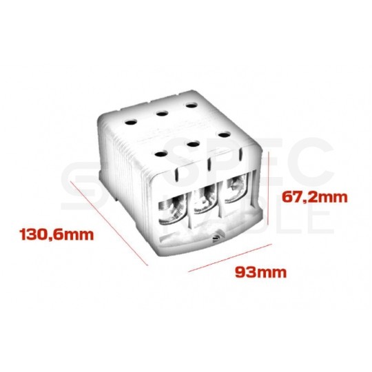 Złączka szynowa 3-torowa Al/Cu 35-240mm2 na TH35 szary FJ-E240/3 HEDO