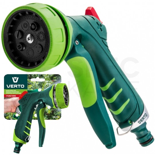 Zraszacz pistoletowy ogrodowy regulowany (7-funkcyjny) do węża 1/2" - 3/4" VERTO 15G707