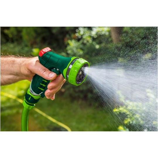 Zraszacz pistoletowy ogrodowy regulowany (7-funkcyjny) do węża 1/2" - 3/4" VERTO 15G707