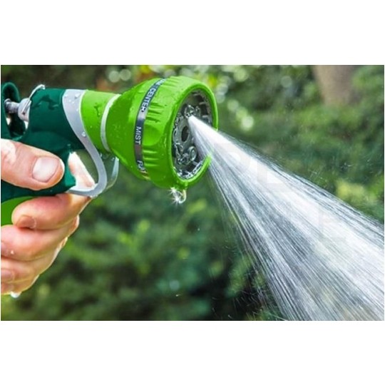 Zraszacz pistoletowy ogrodowy regulowany (9-funkcyjny) do węża 1/2" - 3/4" VERTO 15G702