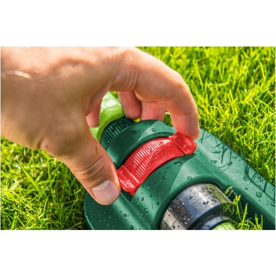 Zraszacz wahadłowy ogrodowy oscylacyjny regulowany do nawadniania trawnika (13x18m) VERTO 15G771