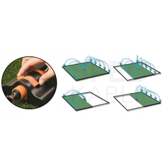 Zraszacz wahadłowy ogrodowy oscylacyjny regulowany do nawadniania trawnika (do 378m2) BLACK LINE BRADAS