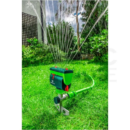 Zraszacz wahadłowy ogrodowy oscylacyjny wielokierunkowy do nawadniania trawnika (14x19m) VERTO 15G773