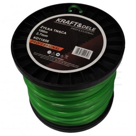 Żyłka ogrodowa tnąca do głowicy podkaszarki, kosy 100m 2,7mm2 Kraft&Dele