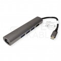 Adapter 5w1 Hub USB 3.1 typ-C -> HDMI 4K@30 + 3x USB 3.0 A + Gigabit Ethernet RJ45 [8p8c]