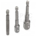 Adapter do kluczy nasadowych 1/4" 3/8" 1/2" 3szt. Kraft&Dele