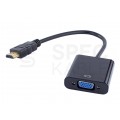 Adapter HDMI -> SVGA (D-Sub 15-pin) Full HD (wtyk / gniazdo) czarny 20cm