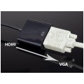 Adapter HDMI -> SVGA (D-Sub 15-pin) Full HD (wtyk / gniazdo) czarny 20cm