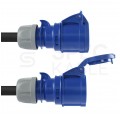 Adapter kempingowy gniazdo 3P 16A / wtyk 2P+Z Uni-Schuko 16A 230V IP44 na kablu OW 3x2,5mm2 0,5m