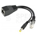 Adapter PoE do sieci LAN 2-częściowy (gniazdo DC + wtyk / gniazdo RJ45 8p8c) + (wtyk DC + wtyk / gniazdo RJ45 8p8c)