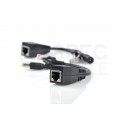 Adapter PoE do sieci LAN 2-częściowy (gniazdo DC + wtyk / gniazdo RJ45 8p8c) + (wtyk DC + wtyk / gniazdo RJ45 8p8c)