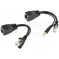 Adapter PoE do sieci LAN 2-częściowy (gniazdo DC + wtyk / gniazdo RJ45 8p8c) + (wtyk DC + wtyk / gniazdo RJ45 8p8c)