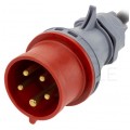 Adapter siłowy wtyk [5p] 16A / gniazdo [5p] 32A 400V IP44 na kablu OW 5x2,5mm2 0,5m