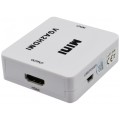 Adapter SVGA (D-Sub 15-pin) + Audio (mini Jack 3,5mm) -> HDMI Full HD (2x gniazdo / gniazdo) aktywny (dodatkowe gniazdo USB mini-B do zasilania) biały
