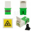 Adapter światlowodowy FO SM simplex SC/APC-SC/APC SLIM z klapką zabezpieczajacą TLC