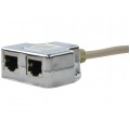 Adapter typu rozdzielacz RJ45 kat.5e ekranowany FTP 2 gniazda / 1 wtyk (2 połączenia sieciowe na 1 kablu)