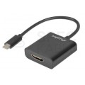 Adapter USB 3.1 typ-C -> HDMI Full HD (wtyk / gniazdo) czarny 15cm LANBERG