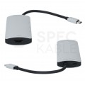 Adapter USB C (m)-> HDMI(ż) 4K + 2x USB A(ż) 3.0 + USB C (ż) + czytnik kart SD/TF i Micro SD 15cm AUDA