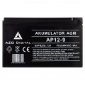 Akumulator AGM do zasilacza UPS 12V 9Ah bezobsługowy (Faston 250) Azo Digital