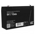 Akumulator AGM do zasilacza UPS 6V 15Ah bezobsługowy (Faston 250) Green Cell
