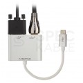 AUDA CableTime Adapter 2w1 Hub USB 3.1 typ-C -> HDMI 4K@60 + SVGA (D-Sub 15-pin) FHD@30 srebrny 15cm