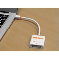 AUDA CableTime Adapter mini DisplayPort -> DVI-I (24+5pin) Full HD (wtyk / gniazdo) biały 23cm