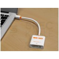 AUDA CableTime Adapter mini DisplayPort -> DVI-I (24+5pin) Full HD (wtyk / gniazdo) biały 23cm