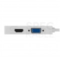 AUDA CableTime Adapter mini DisplayPort -> HDMI + SVGA (D-Sub 15-pin) + DVI-I (24+5pin) Full HD (wtyk / 3x gniazdo)