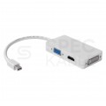 AUDA CableTime Adapter mini DisplayPort -> HDMI + SVGA (D-Sub 15-pin) + DVI-I (24+5pin) Full HD (wtyk / 3x gniazdo)