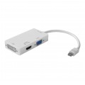 AUDA CableTime Adapter mini DisplayPort -> HDMI + SVGA (D-Sub 15-pin) + DVI-I (24+5pin) Full HD (wtyk / 3x gniazdo)