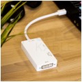 AUDA CableTime Adapter mini DisplayPort -> HDMI + SVGA (D-Sub 15-pin) + DVI-I (24+5pin) Full HD (wtyk / 3x gniazdo)