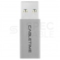 AUDA CableTime Adapter OTG Przejściówka USB 3.0 A / typ-C (wtyk / gniazdo) Quick Charge 3.0 Power Delivery (3A 60W)