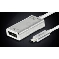 AUDA CableTime Adapter USB 3.1 typ-C -> DisplayPort 4K@60 (wtyk / gniazdo) srebrny 15cm