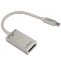 AUDA CableTime Adapter USB 3.1 typ-C -> DisplayPort 4K@60 (wtyk / gniazdo) srebrny 15cm